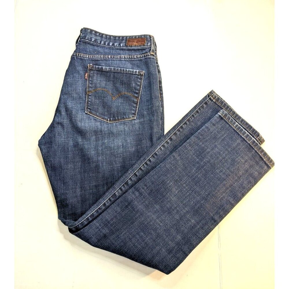 Levis 521 Jeans Womens Size 14R 32 Straight Leg Blue Medium Wash